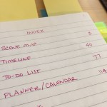 bullet journal revising a book table of contents